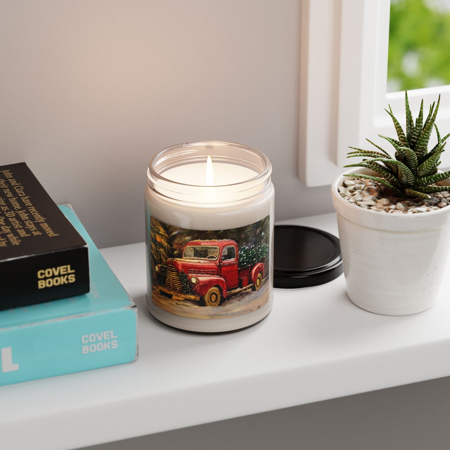 Soy Candle Christmas Truck Design 9oz