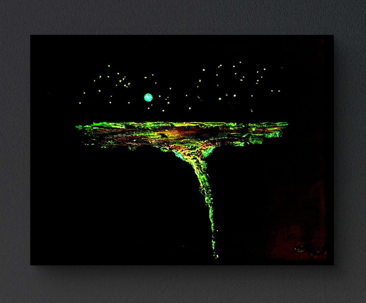 Holiday On The Horizon Collection - Always In My Heart Original 16x20 Acrylic on Raised Cotton Canvas, Textured, Illuminated Glow Effect, Archivable Satin Finish