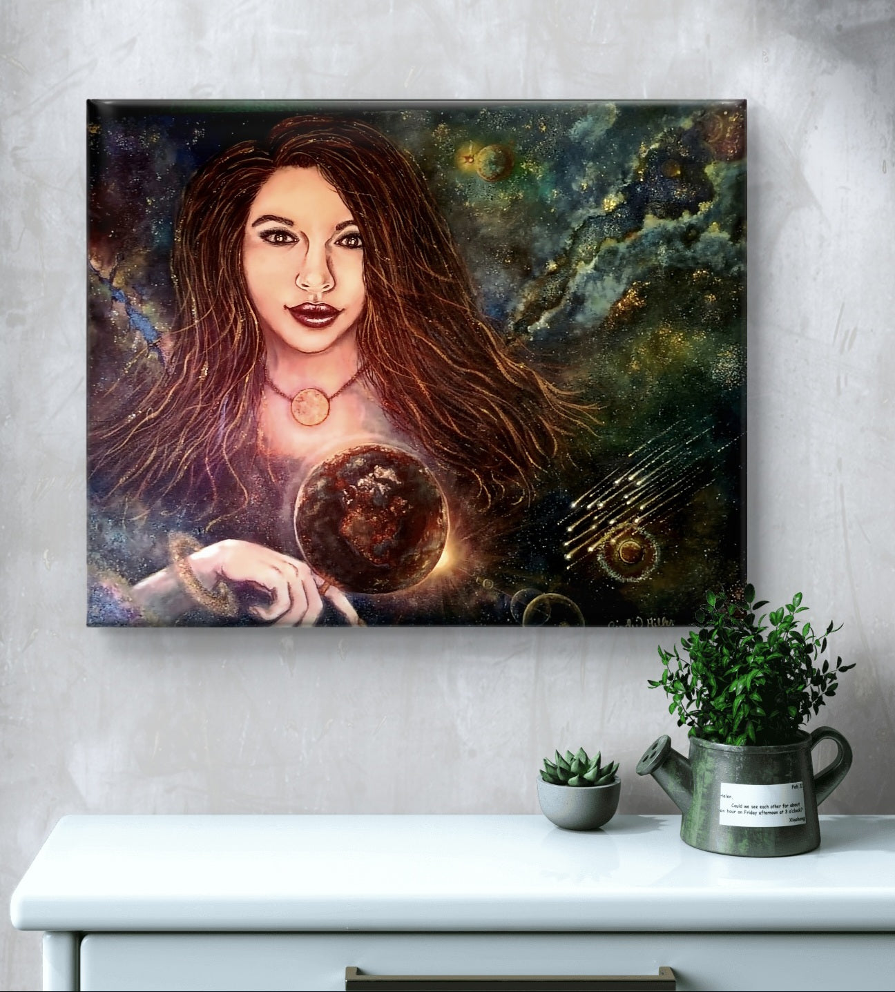 Dreams To Reality Collection - The Dream Maker Original 24X30 Acrylic on Raised Cotton Canvas, Illuminated Glow Effect, Archivable Satin Finish