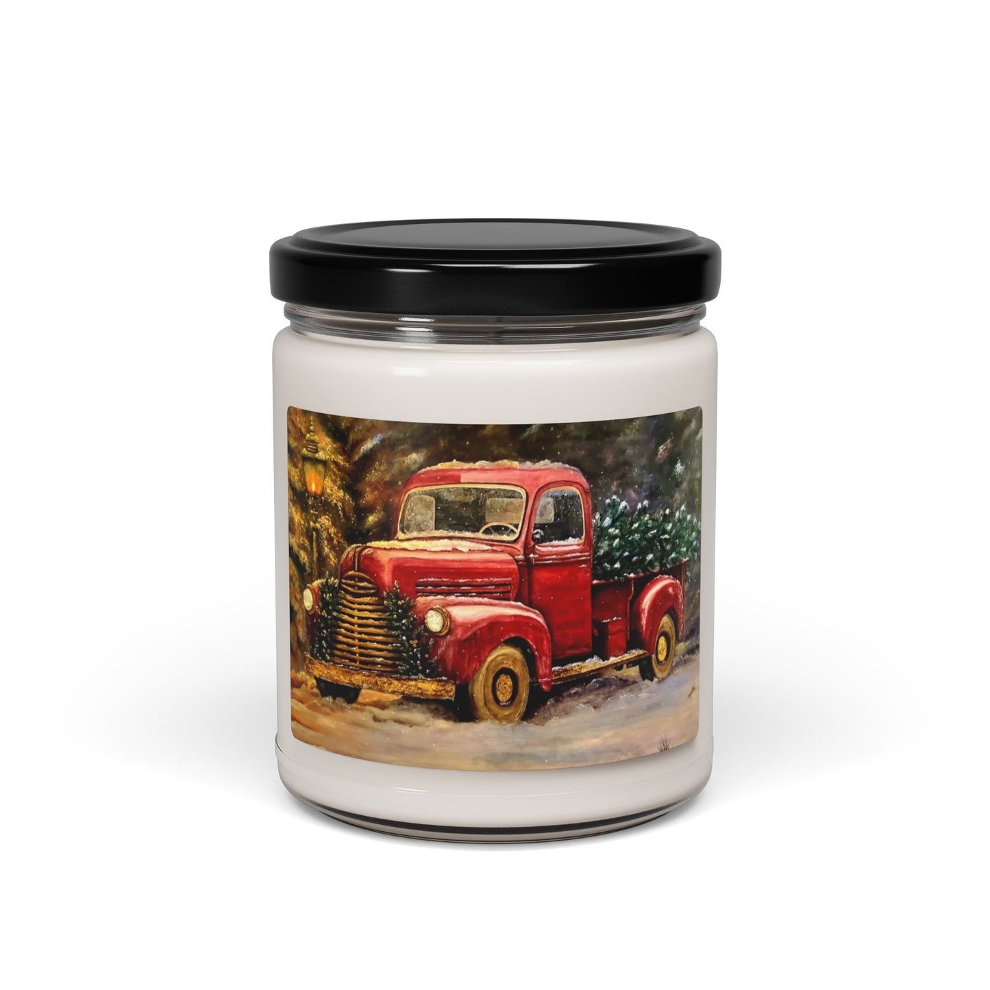 Soy Candle Christmas Truck Design 9oz