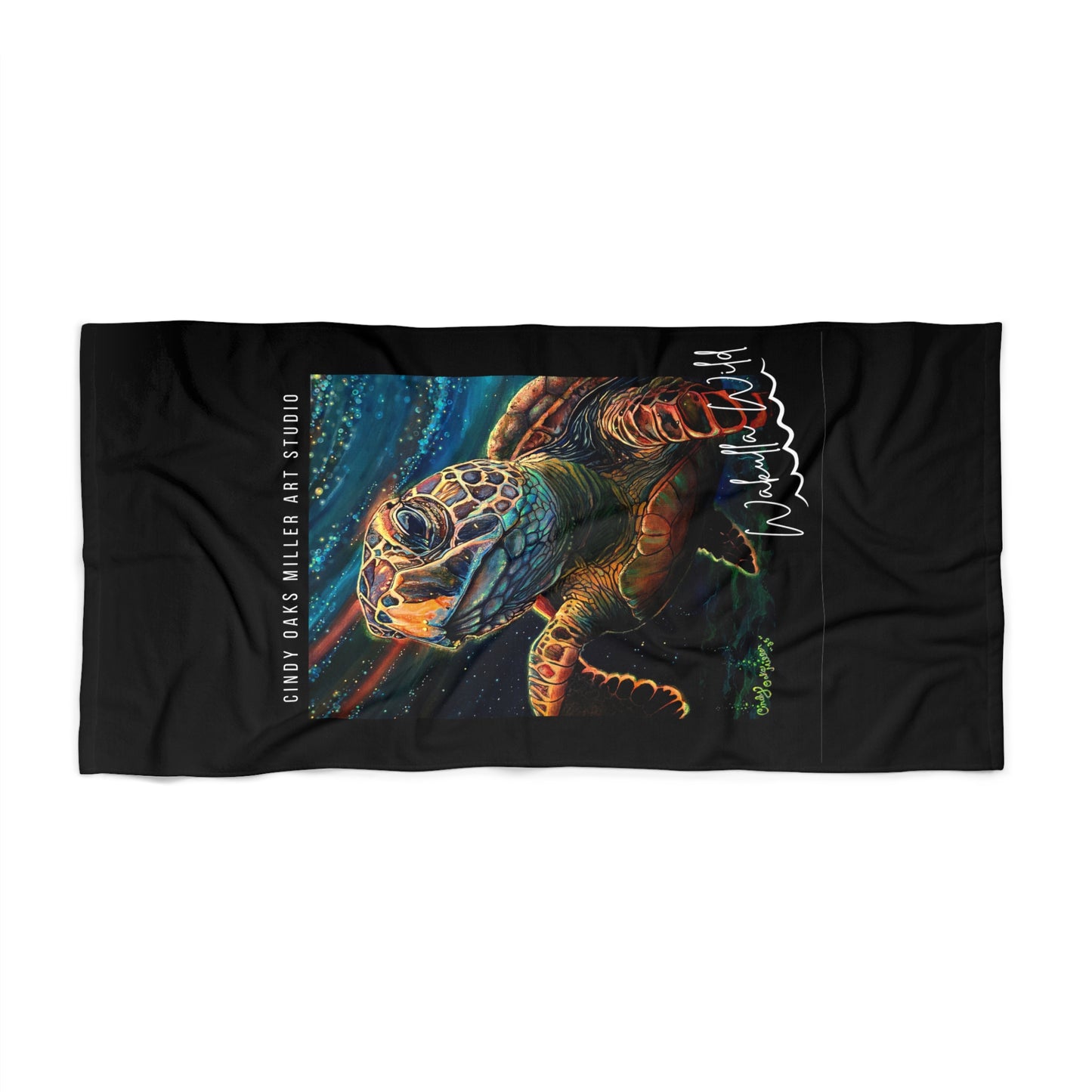 Wakulla Wild Vibrant Sea Turtle Beach Towel
