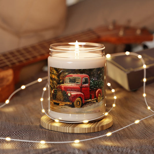 Soy Candle Christmas Truck Design 9oz